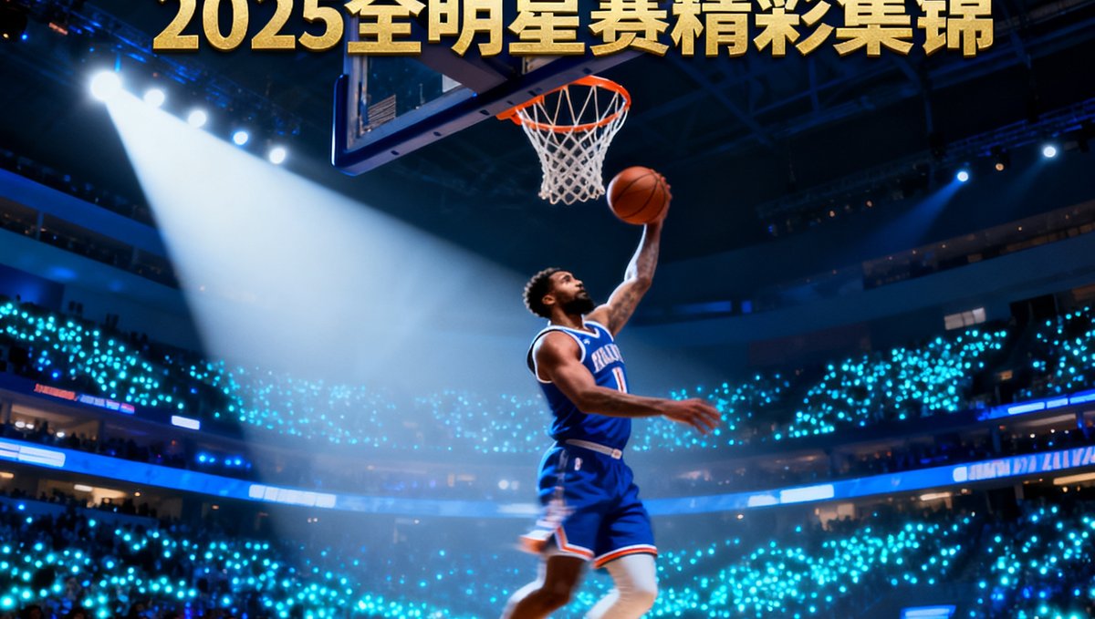 NBA传奇之夜纪录片封面，展示2025年全明星赛的精彩集锦画面，球员在聚光灯下比赛的震撼瞬间